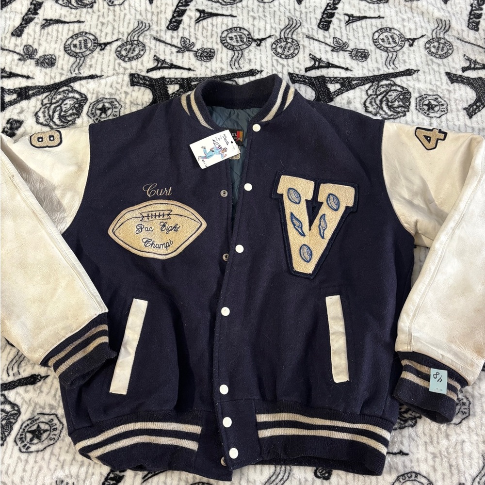 Other Brands Fordham USA 48 Wool Black Plain Stadium Jacket Used